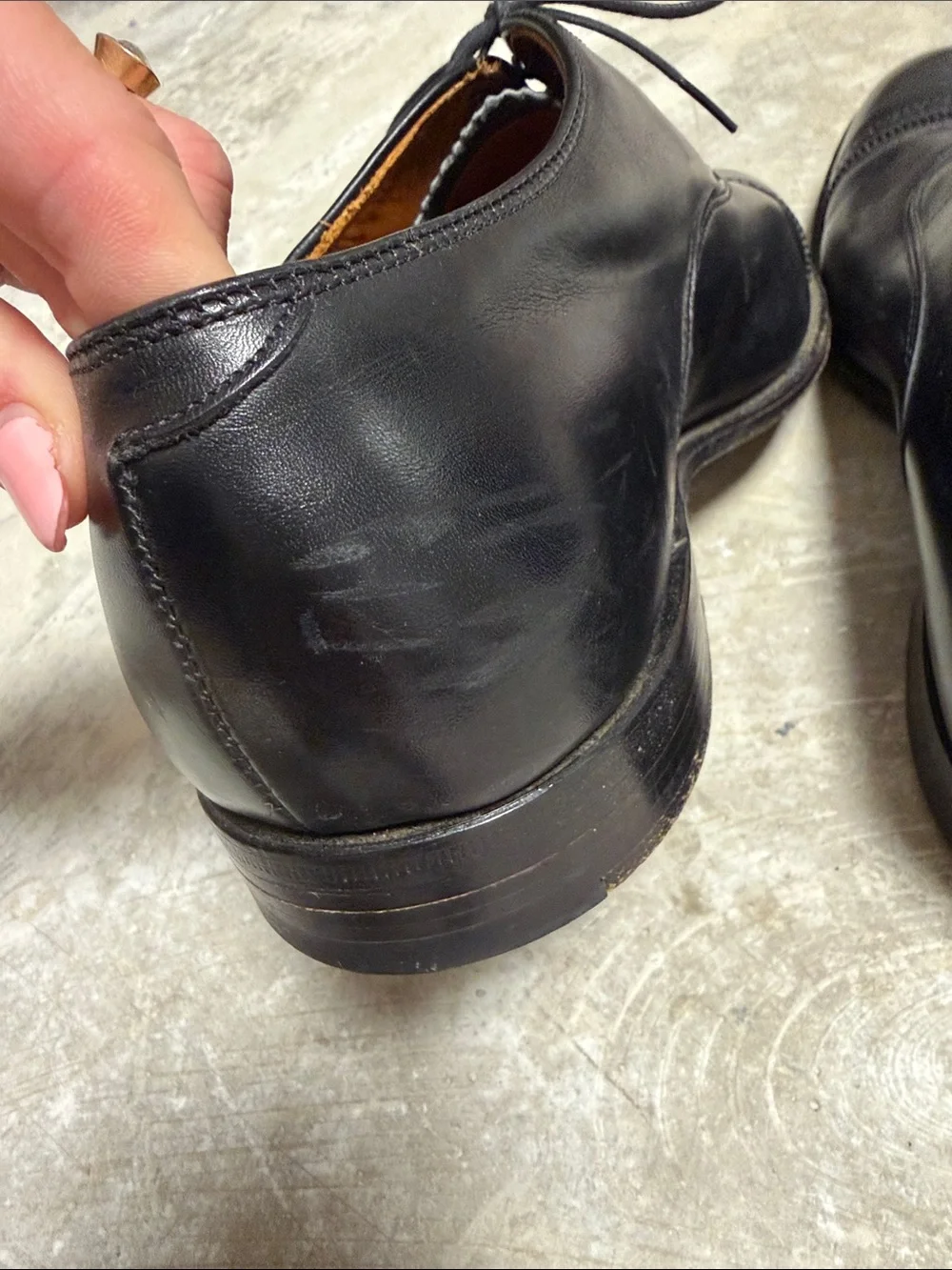 Alden Black Cap-Toe Derby Dress Shoes